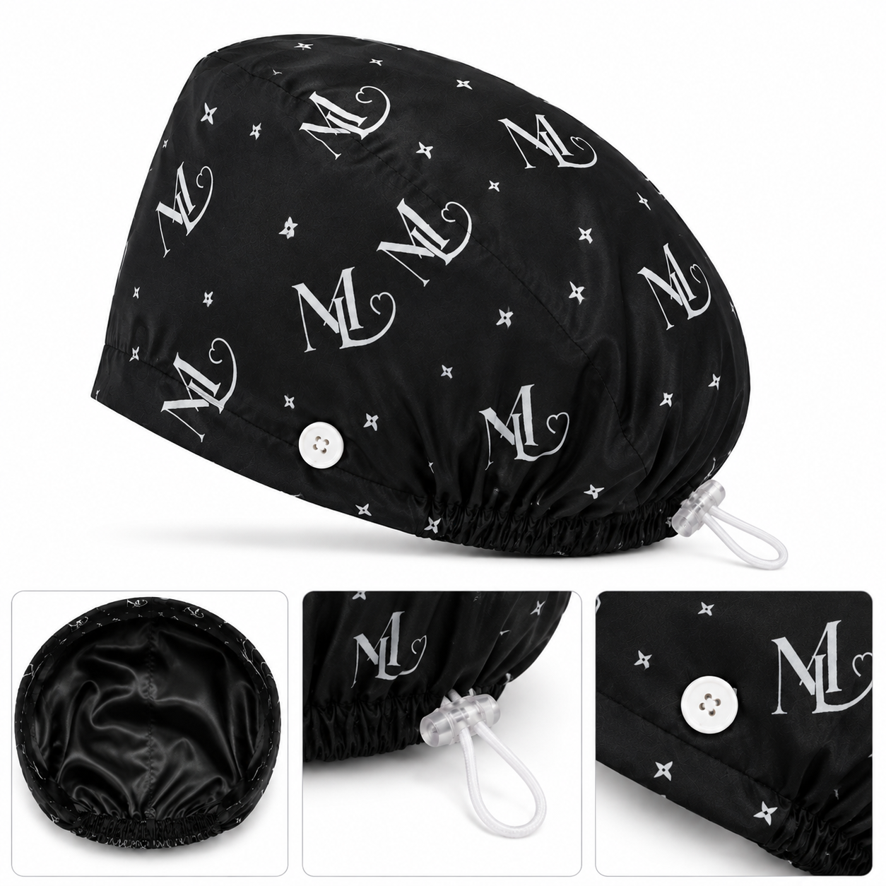 MercyLuxe Adjustable Satin-Lined Scrub Cap – Lavender
