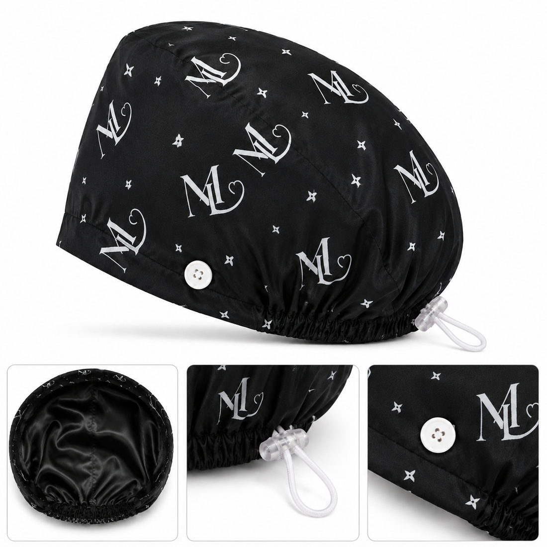 MercyLuxe Adjustable Satin-Lined Scrub Cap – Lavender