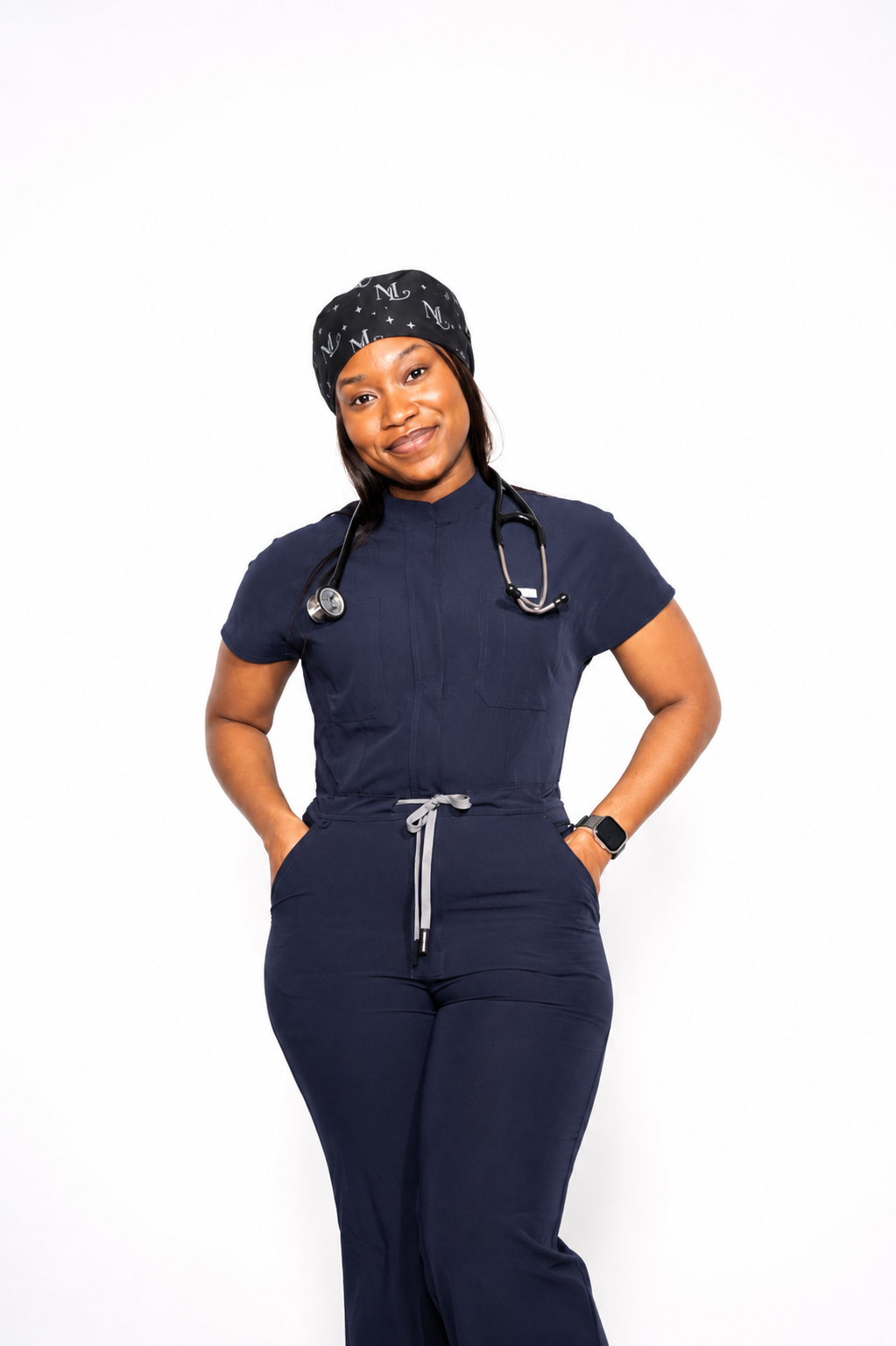 MERCYLUXE Women’s Wide-Leg Scrub Jumpsuit