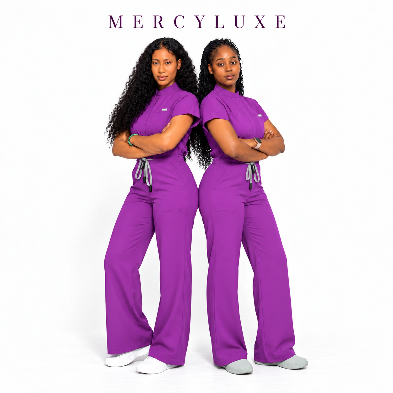 MERCYLUXE Women’s Wide-Leg Scrub Jumpsuit