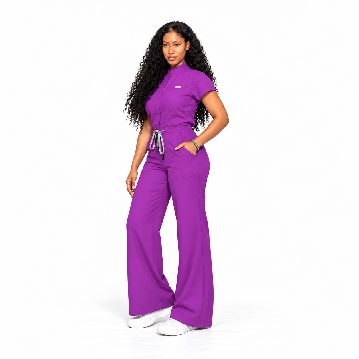 MERCYLUXE Women’s Wide-Leg Scrub Jumpsuit